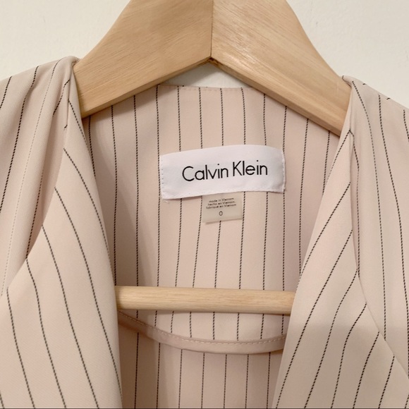 Calvin Klein soft striped beige blazer jacket 0 - Picture 3 of 7
